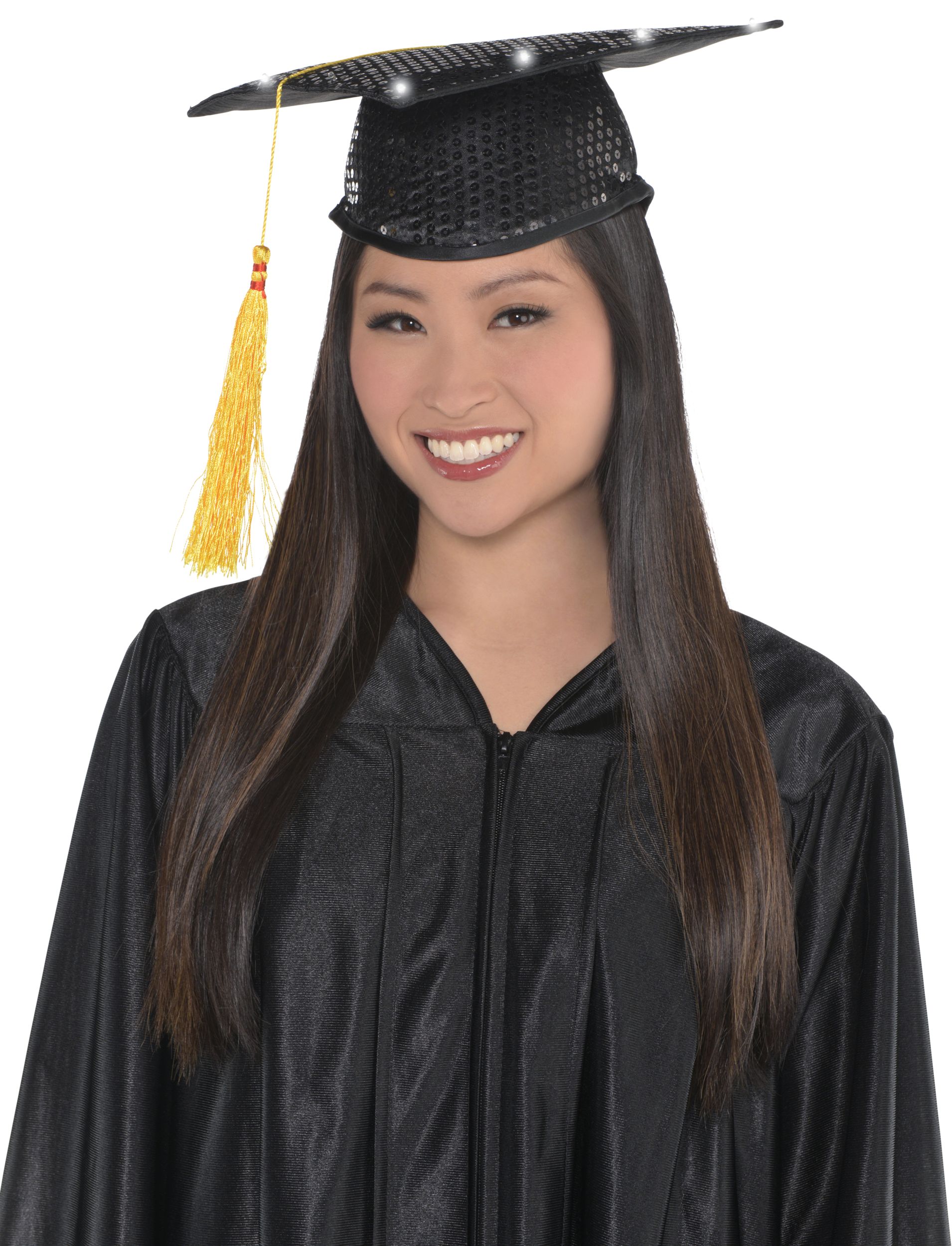 Light-Up Sequin Graduation Cap Front_Flat