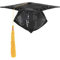 Light-Up Sequin Graduation Cap Front_Flat