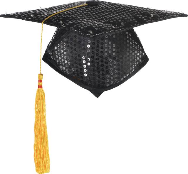 Light-Up Sequin Graduation Cap Front_Flat