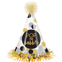 Clear Pop the Bubbly Party Hat Front_Elevated