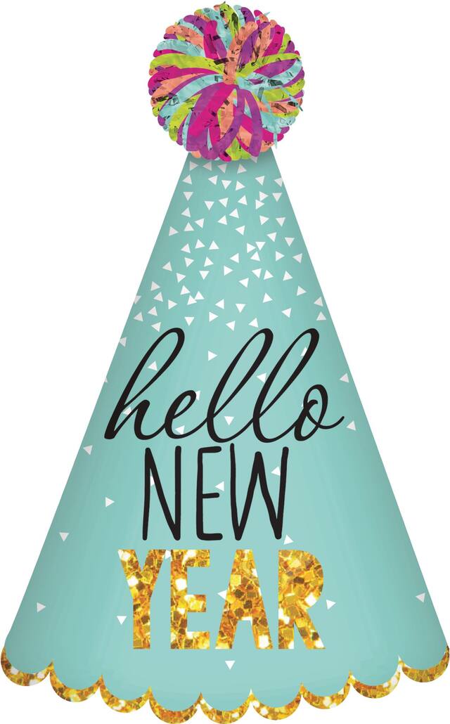 Chapeau de fête Hello New Year Front_Flat