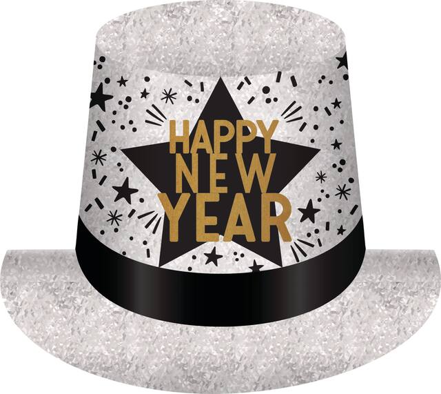 Prismatic Happy New Year Top Hat Front_Elevated