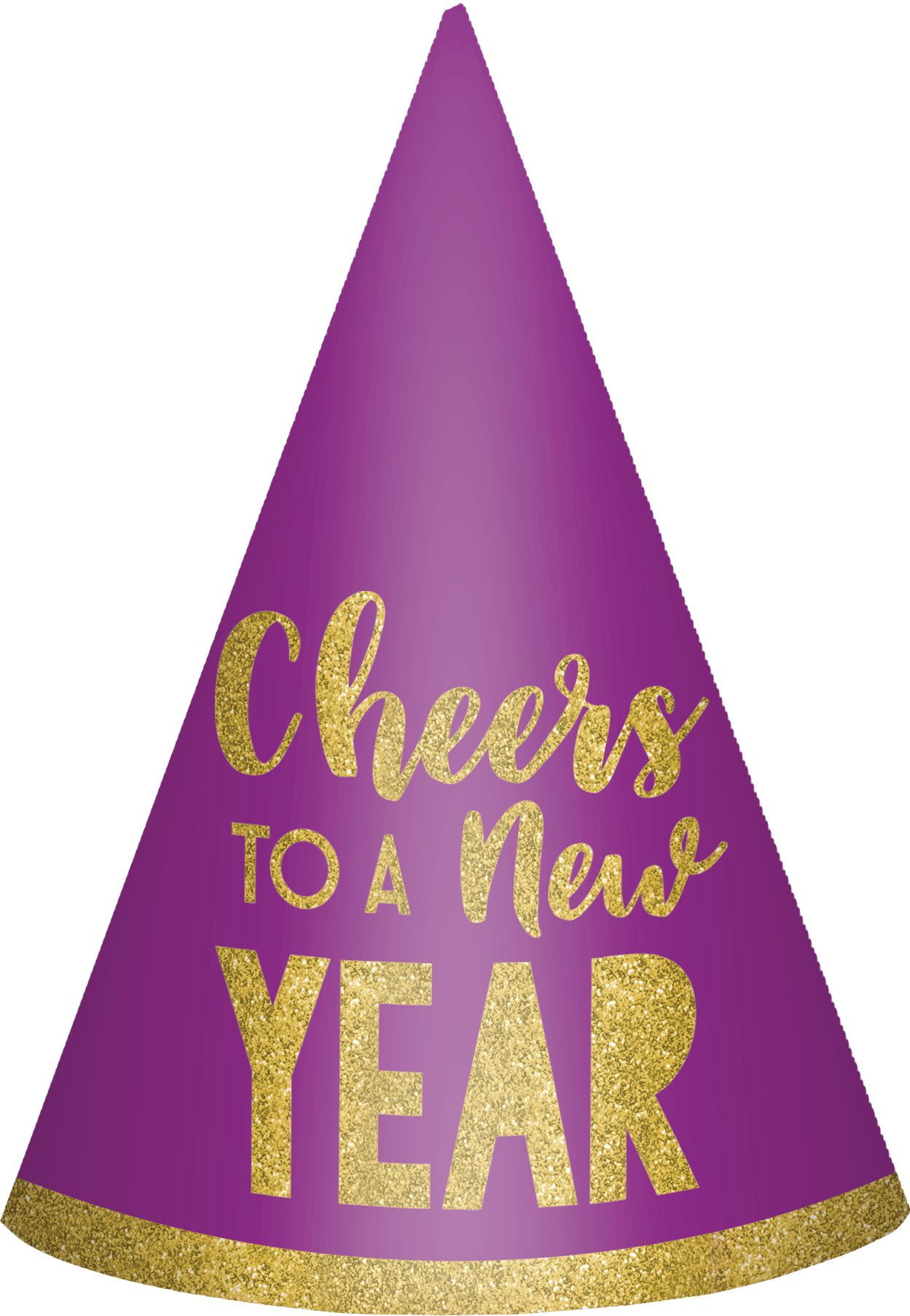 Glitter Cheers to a New Year Party Hats, 6-pk Front_Flat
