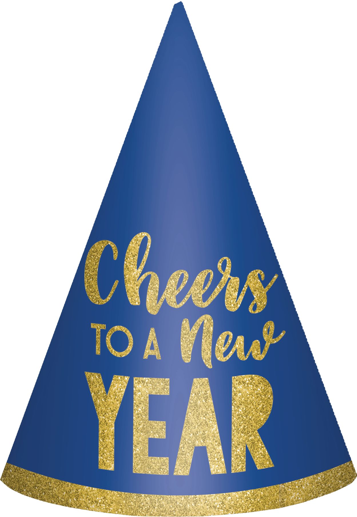 Glitter Cheers to a New Year Party Hats, 6-pk Front_Flat