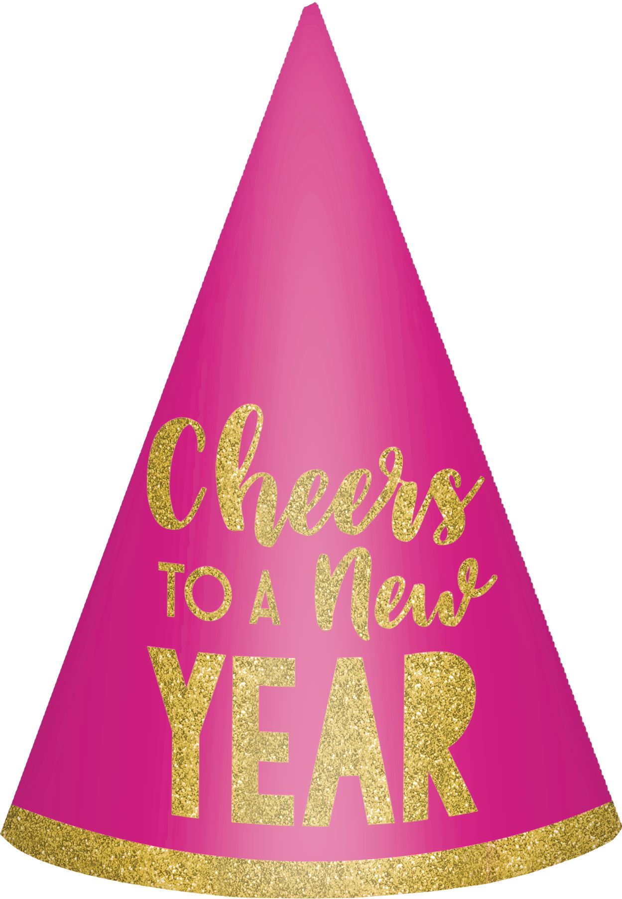 Glitter Cheers to a New Year Party Hats, 6-pk Front_Flat