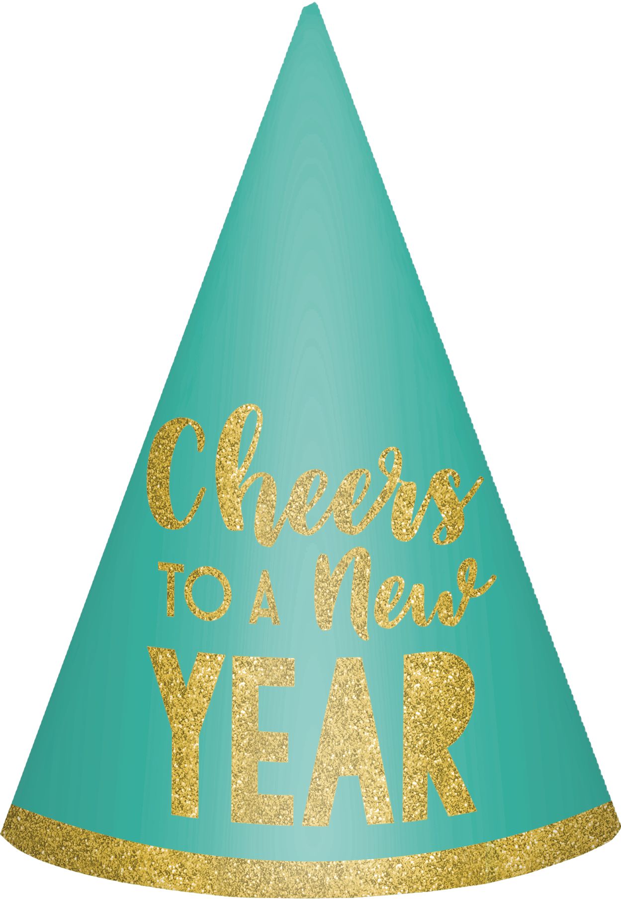 Glitter Cheers to a New Year Party Hats, 6-pk Front_Flat