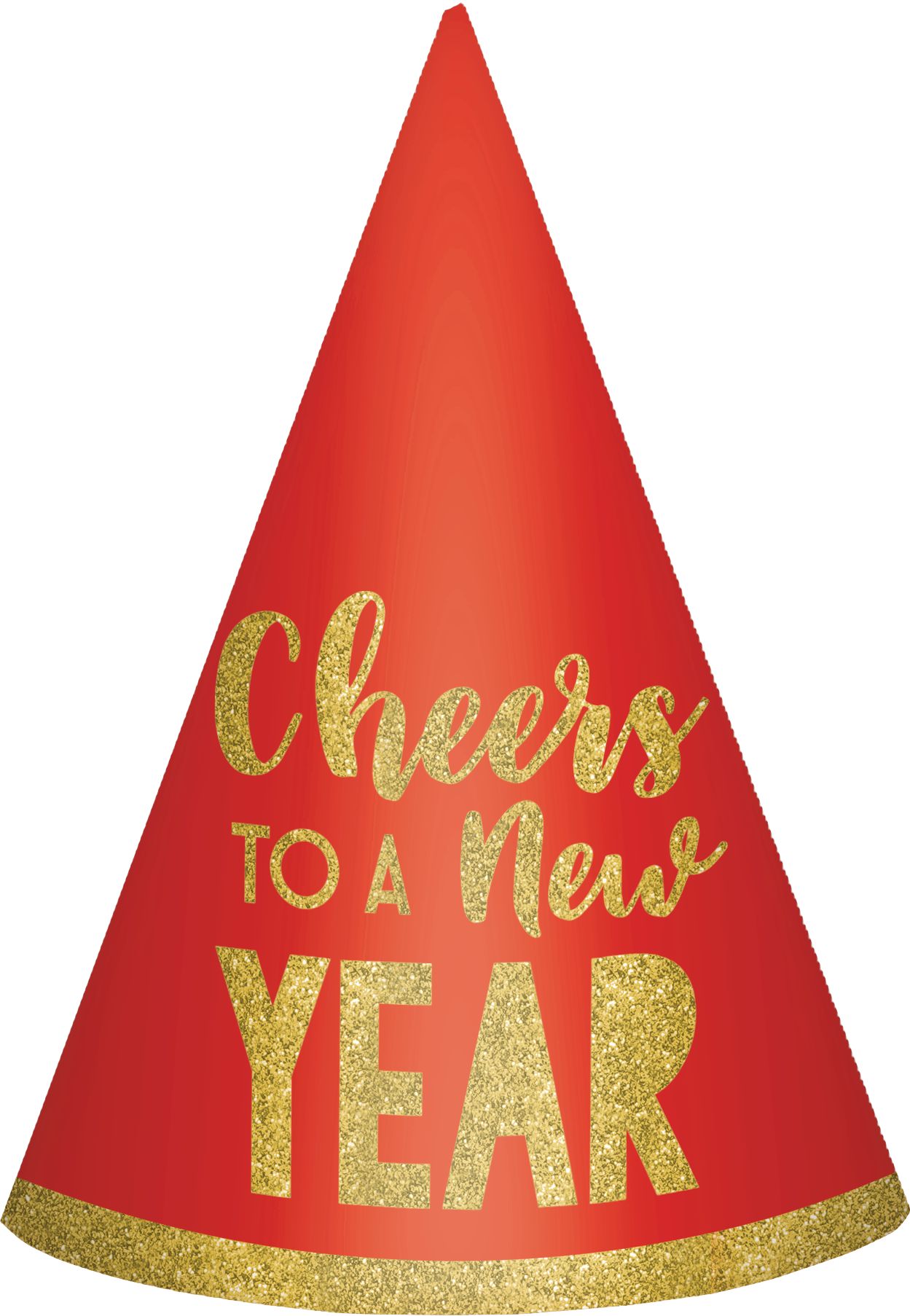 Glitter Cheers to a New Year Party Hats, 6-pk Front_Flat