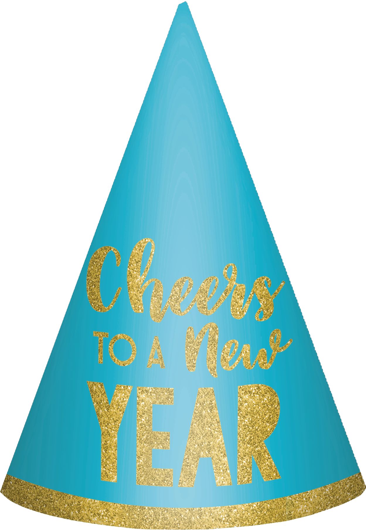 Glitter Cheers to a New Year Party Hats, 6-pk Front_Flat