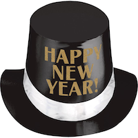 Glitter Happy New Year Top Hat Front_Elevated