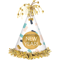 Colourful Confetti Happy New Year Party Hat Front_Flat