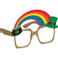 Pot of Gold & Rainbow St. Patrick's Day Glasses Front_Angled_Right