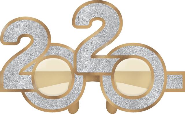 Glitter Multicolour 2020 Glasses, 6-pk Front_Flat