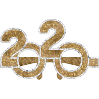 Prismatic Black, Gold & Silver 2020 Glasses, 24-pk Front_Flat