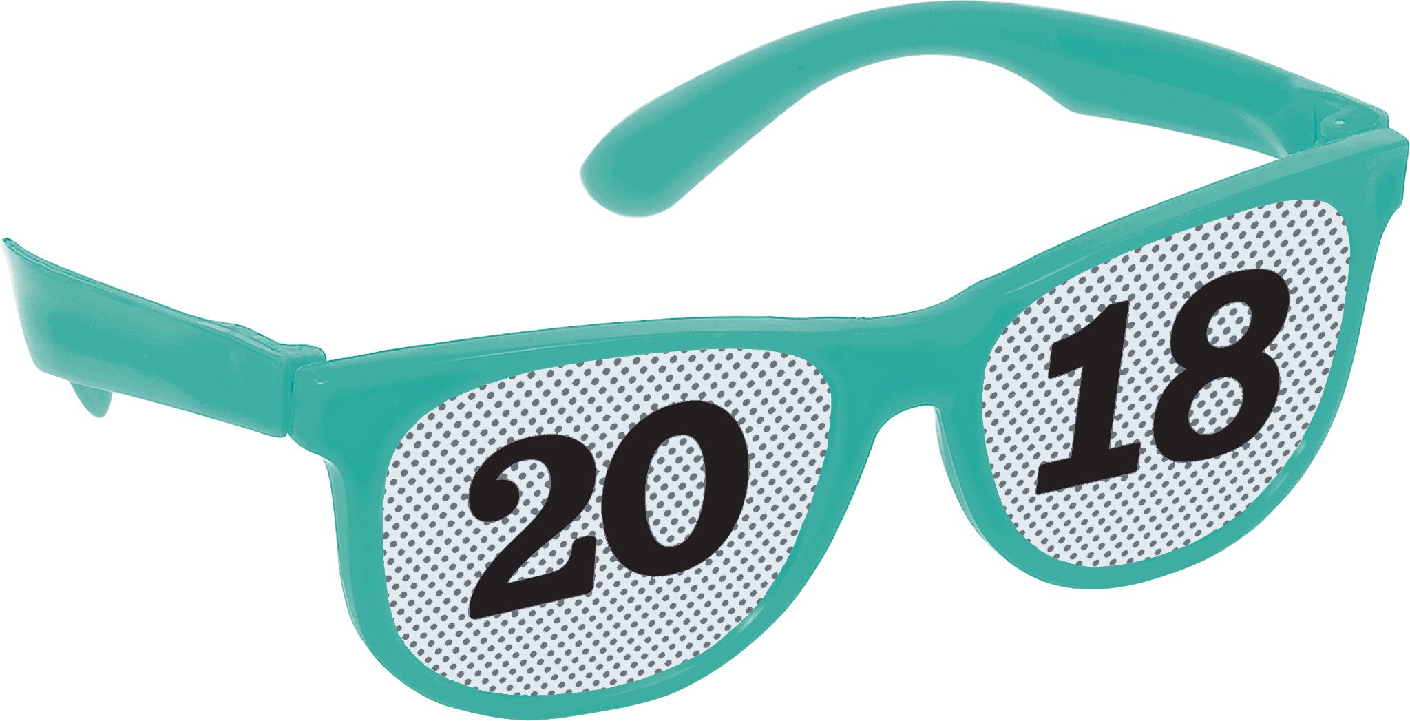 Colourful 2021 New Year's Printed Glasses, 8-pk Front_Flat