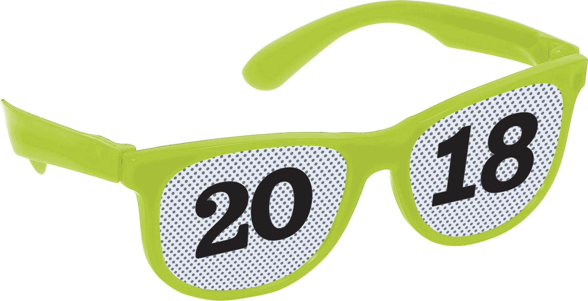 Colourful 2021 New Year's Printed Glasses, 8-pk Front_Flat