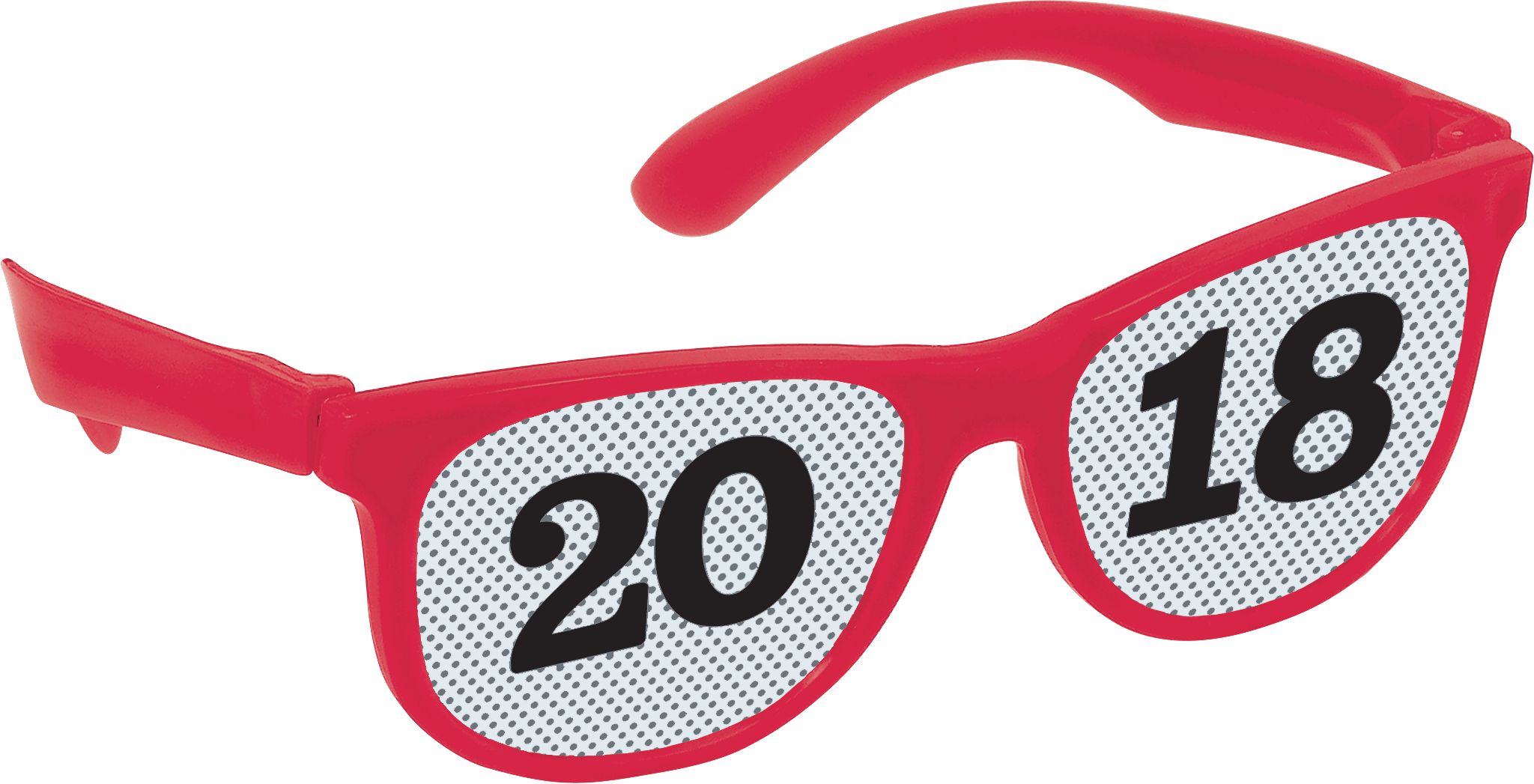 Colourful 2021 New Year's Printed Glasses, 8-pk Front_Flat