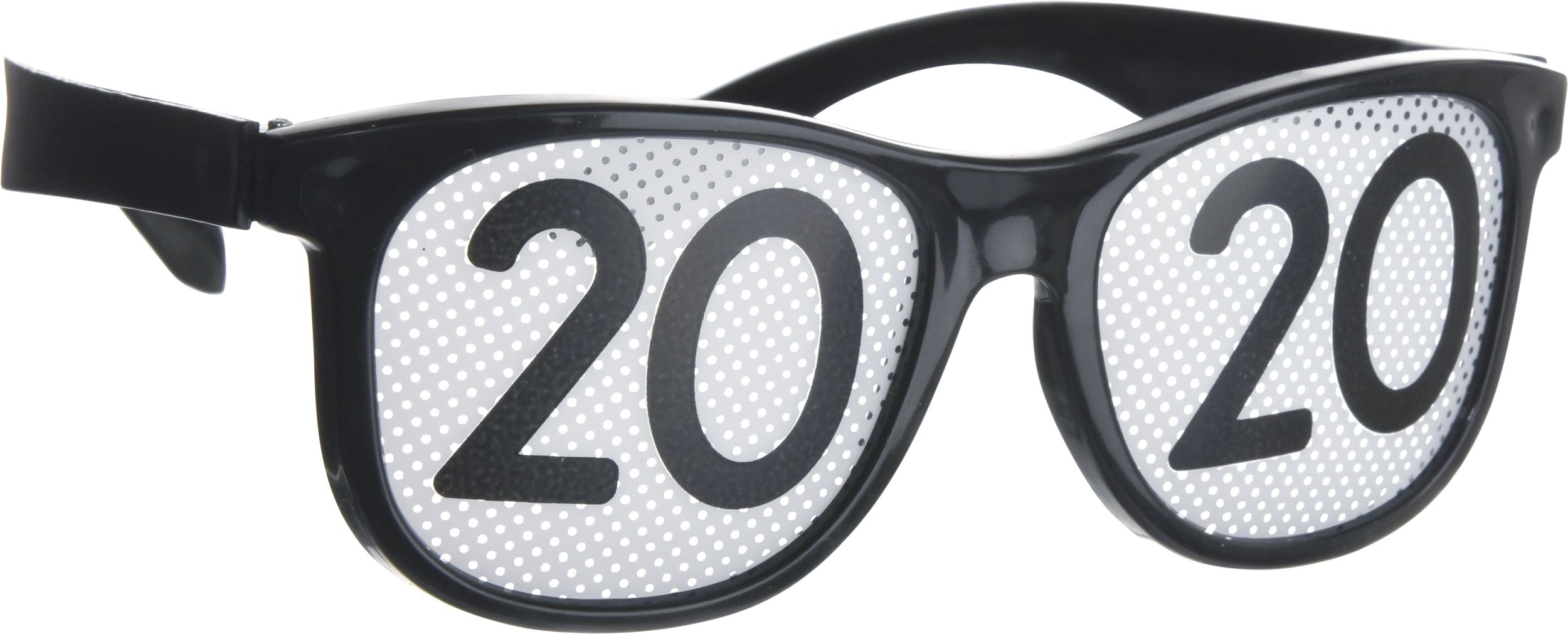 Colourful 2021 New Year's Printed Glasses, 8-pk Front_Angled_Right