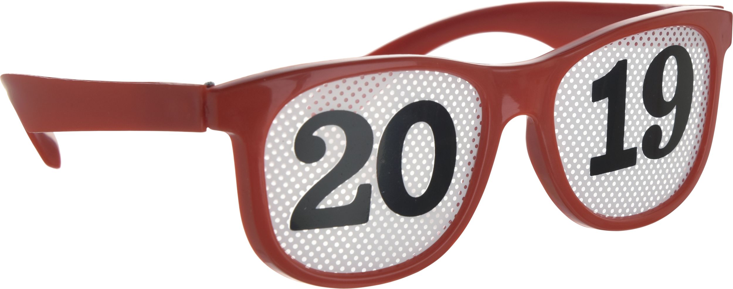 Colourful 2021 New Year's Printed Glasses, 8-pk Front_Angled_Right
