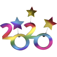 New Year's Eve Star Oil Slick Glasses Front_Flat