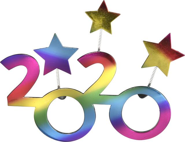 New Year's Eve Star Oil Slick Glasses Front_Flat