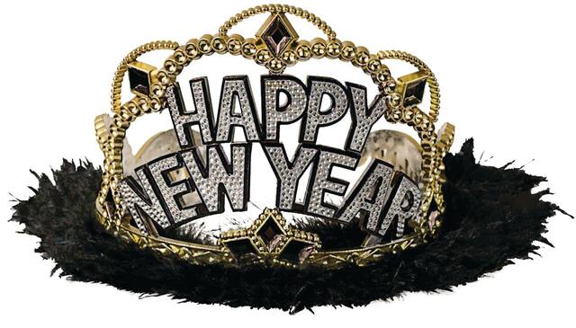 Diadème du Nouvel An noir, or et argent Front_Elevated