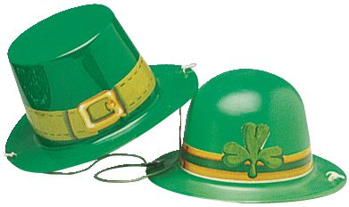 Mini Plastic Top Buckle Party Hat, Green, One Size, for St. Patrick's Day Composite_or_Mixed