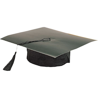 Paper Graduation Cap, Black, One Size, for Graduation Front_Elevated