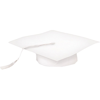 Paper Graduation Cap, White, One Size, for Graduation Front_Elevated
