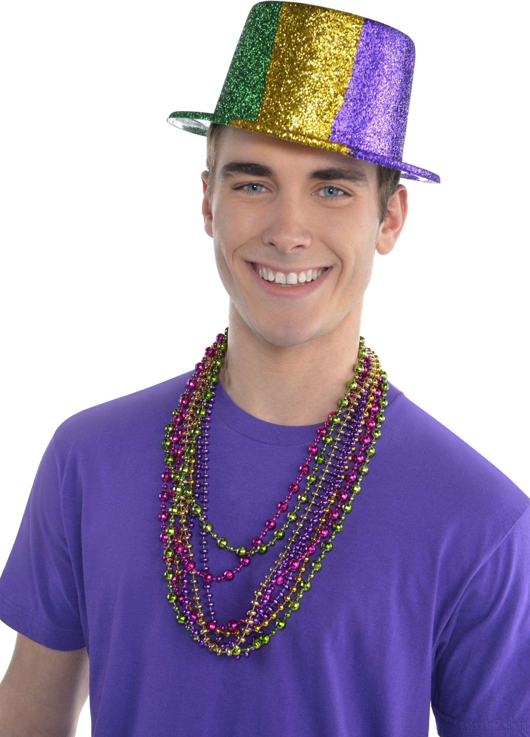 Glitter Mardi Gras Top Hat Front_Flat