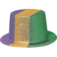 Glitter Mardi Gras Top Hat Front_Angled_Left
