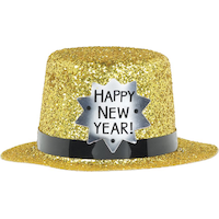 Glitter New Year's Mini Top Hat Front_Elevated