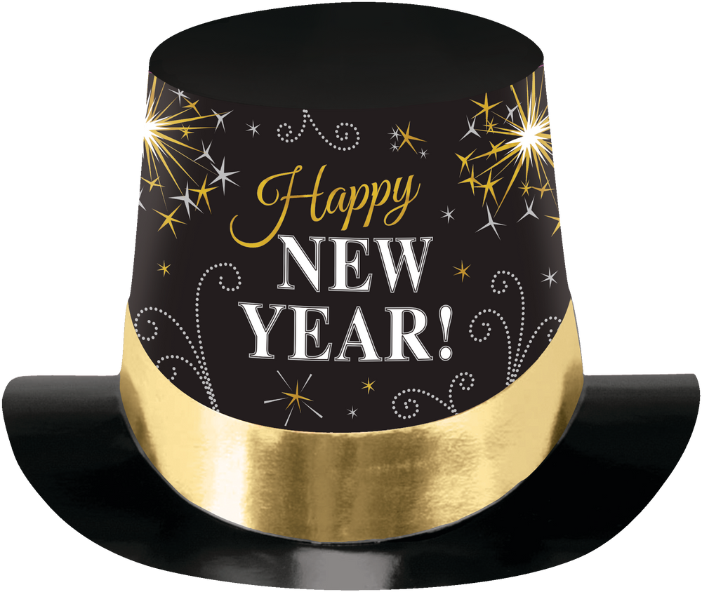 Black, Gold & Silver New Year's Top Hat Party City