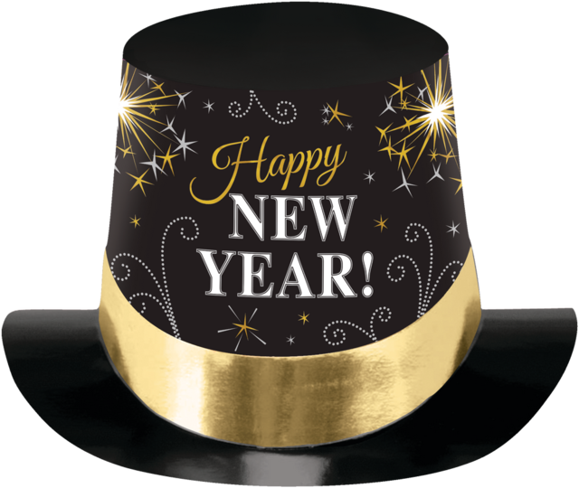 Black, Gold & Silver New Year's Top Hat Party City