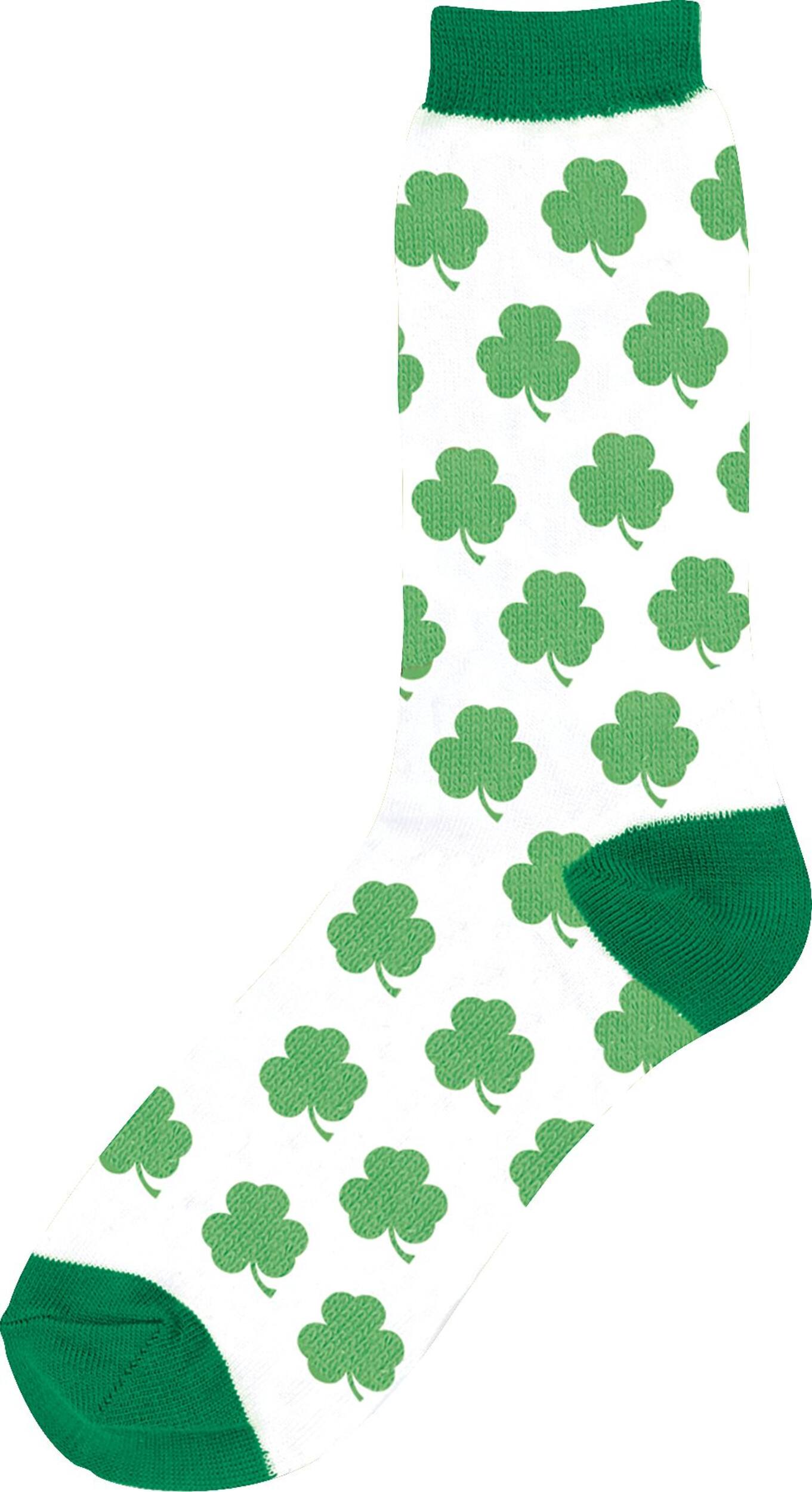St Patricks Day Shamrock Crew Socks Greenwhite Adult One Size Party City 