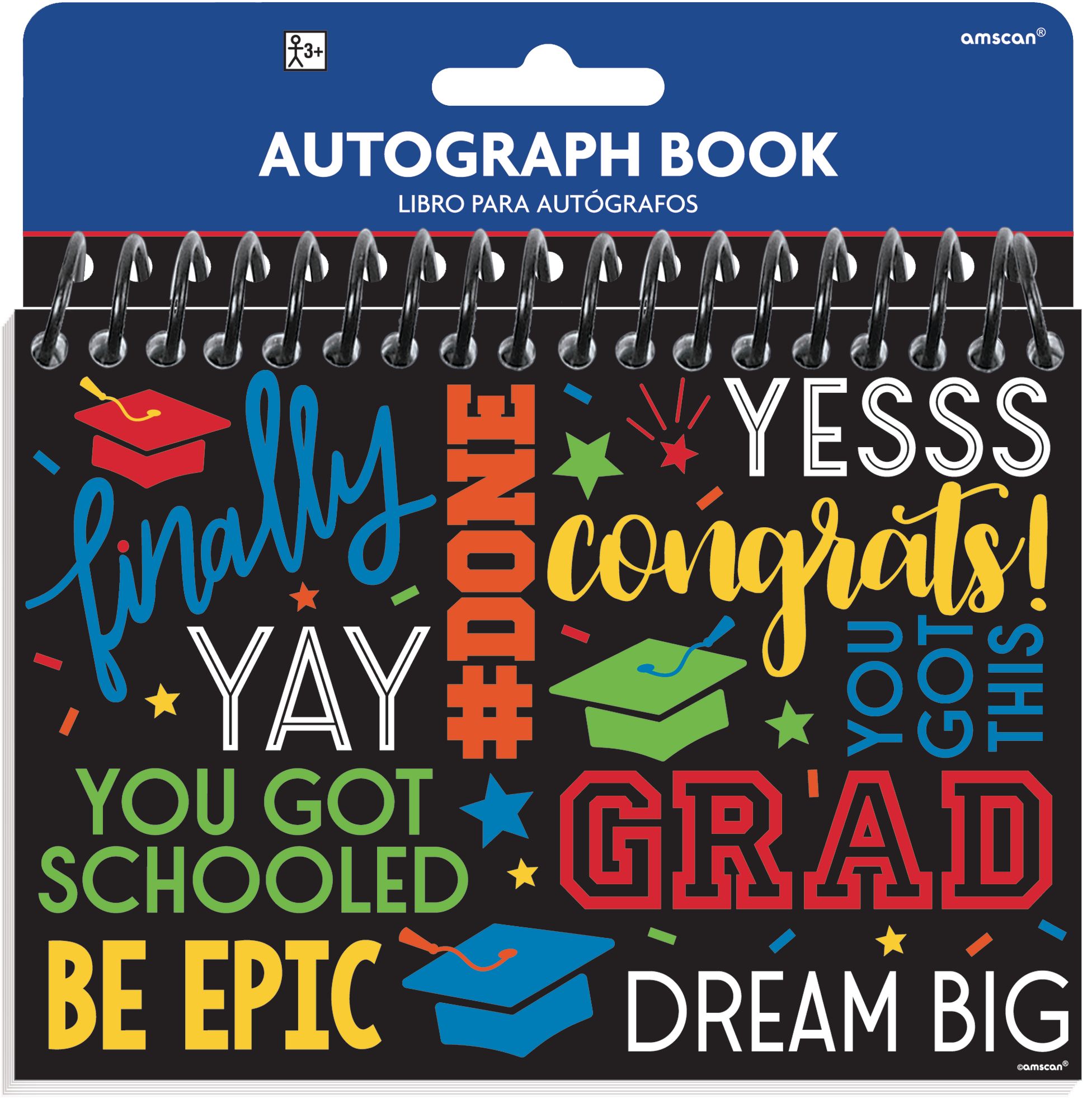 Multi-Colour Graduation Autograph Book Front_Flat