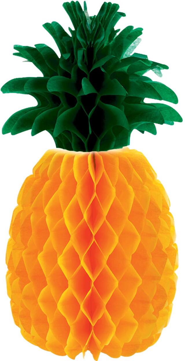 Pineapple Honeycomb Table Centerpiece Decorations, Yellow/Green, 12-in, for Summer Party Front_Flat