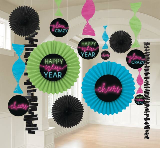 New Year's Glow Room Decorating Kit, 13-pc Front_Flat