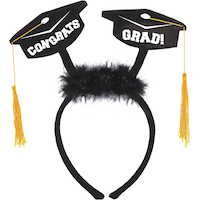 Grad Cap Marabou Head Bopper Front_Flat