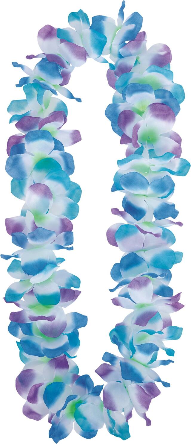 Floral Lei Wearable, Blue/Purple, One Size, for Summer Party Front_Flat
