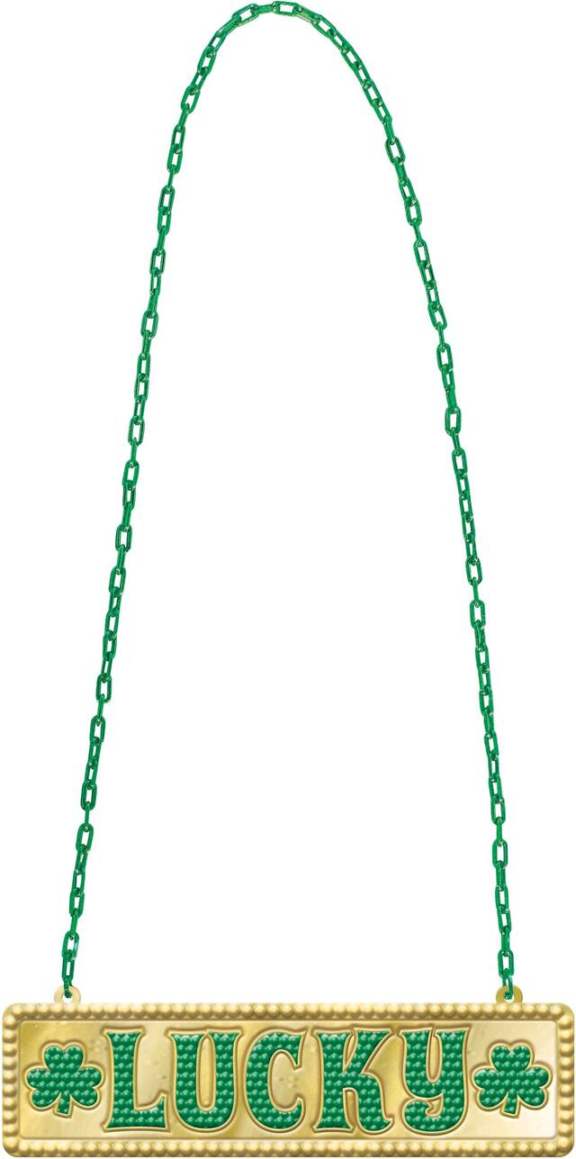 Lucky Pendant Chain Link Necklace Front_Flat
