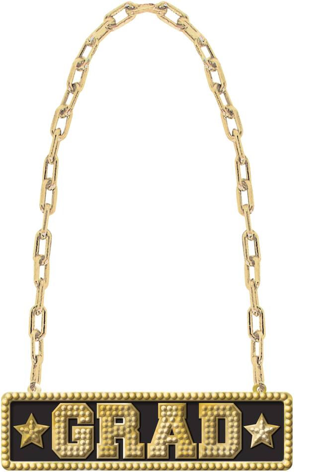 Grad Pendant Chain Link Necklace Front_Flat