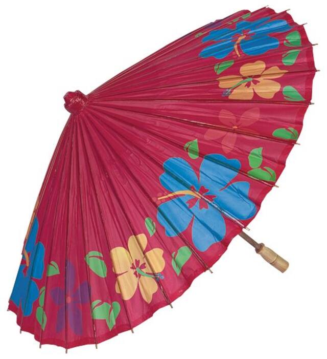 Hibiscus Print Parasol Front_Flat
