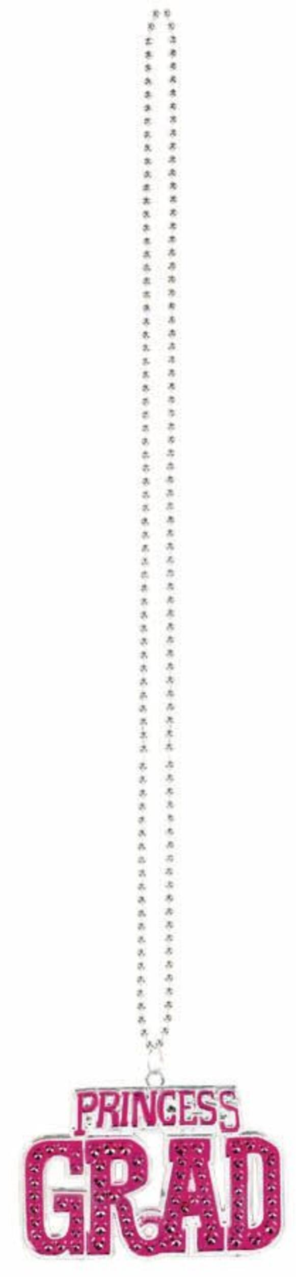 Princess Grad Bling Bead Graduation Necklace Front_Flat