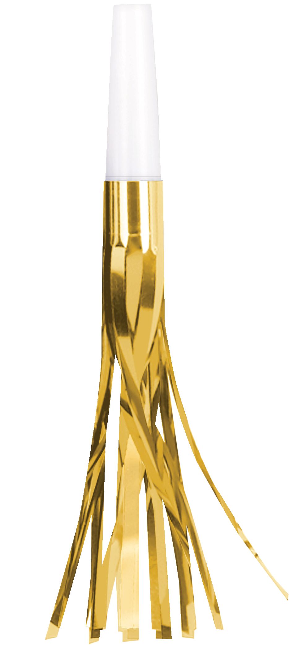 Metallic Fringe Blowout Noisemakers, Black/Gold/Silver, 8-pk, for New Year's Eve Bottom_Plunge