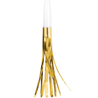 Flûtes à franges métalliques, noir, or et argent, paq. 8