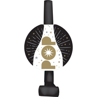 Mirlitons à confettis Bouteille de champagne, noir et or, paq. 8 Overhead_Flat