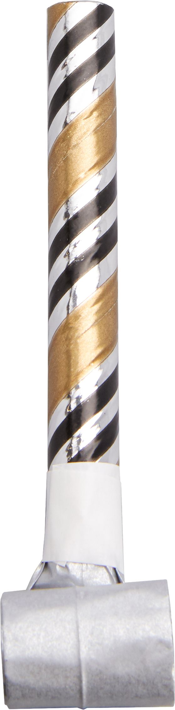 Flûtes et mirlitons de fête du jour de l'An, noir, or et argent, paq. 50 Overhead_Flat