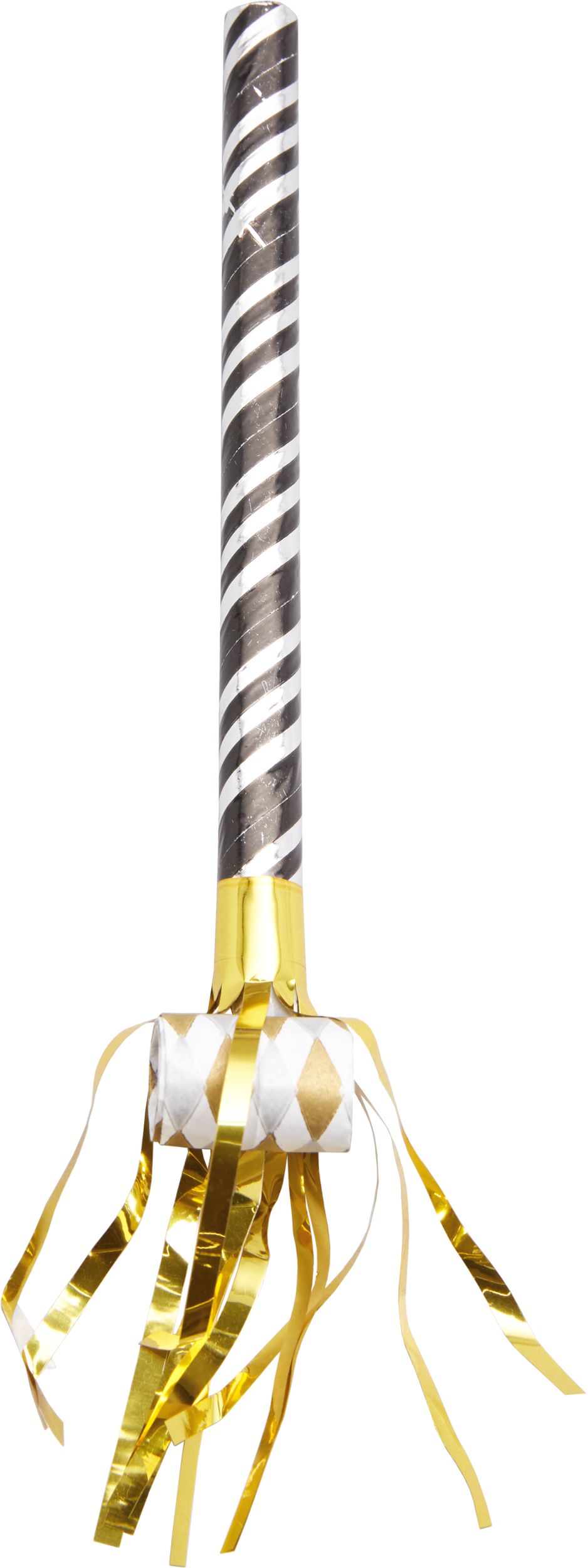 Flûtes et mirlitons de fête du jour de l'An, noir, or et argent, paq. 50 Overhead_Flat