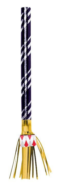 Metallic Blowout Noisemakers, Black/Gold/Silver, 8-pk, for New Year's Eve Overhead_Flat