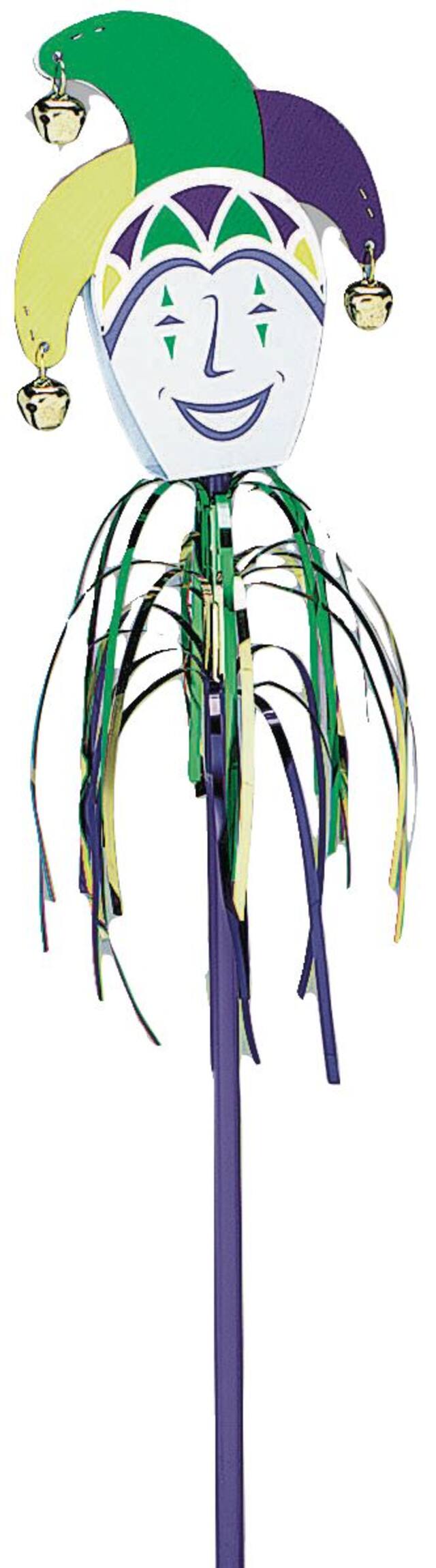 Jester Jingle Wand, Gold/Green/Purple, 20-in, for Mardi Gras Front_Angled_Right